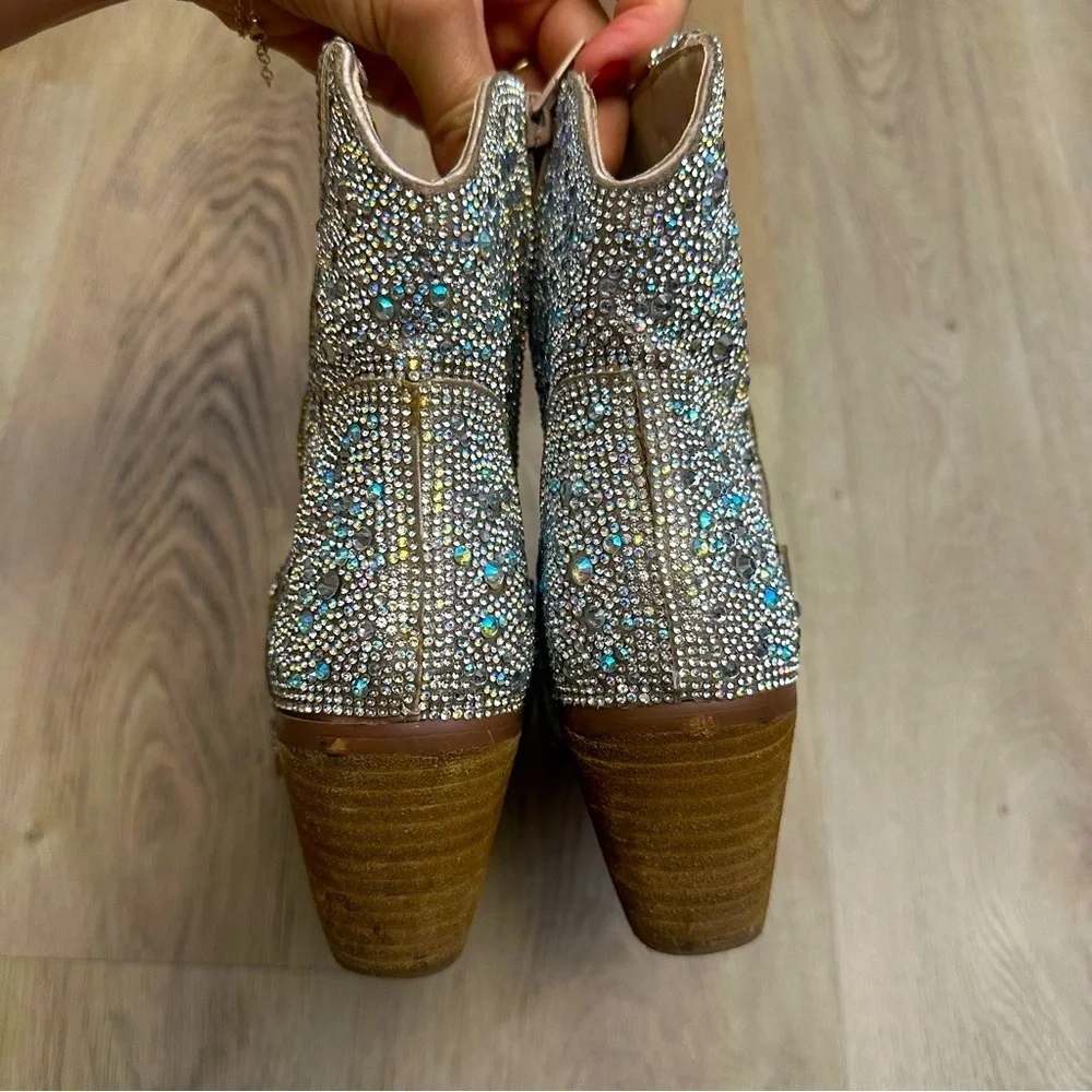 Mi.iM Angel Silver Metallic Embellished Ankle Booties